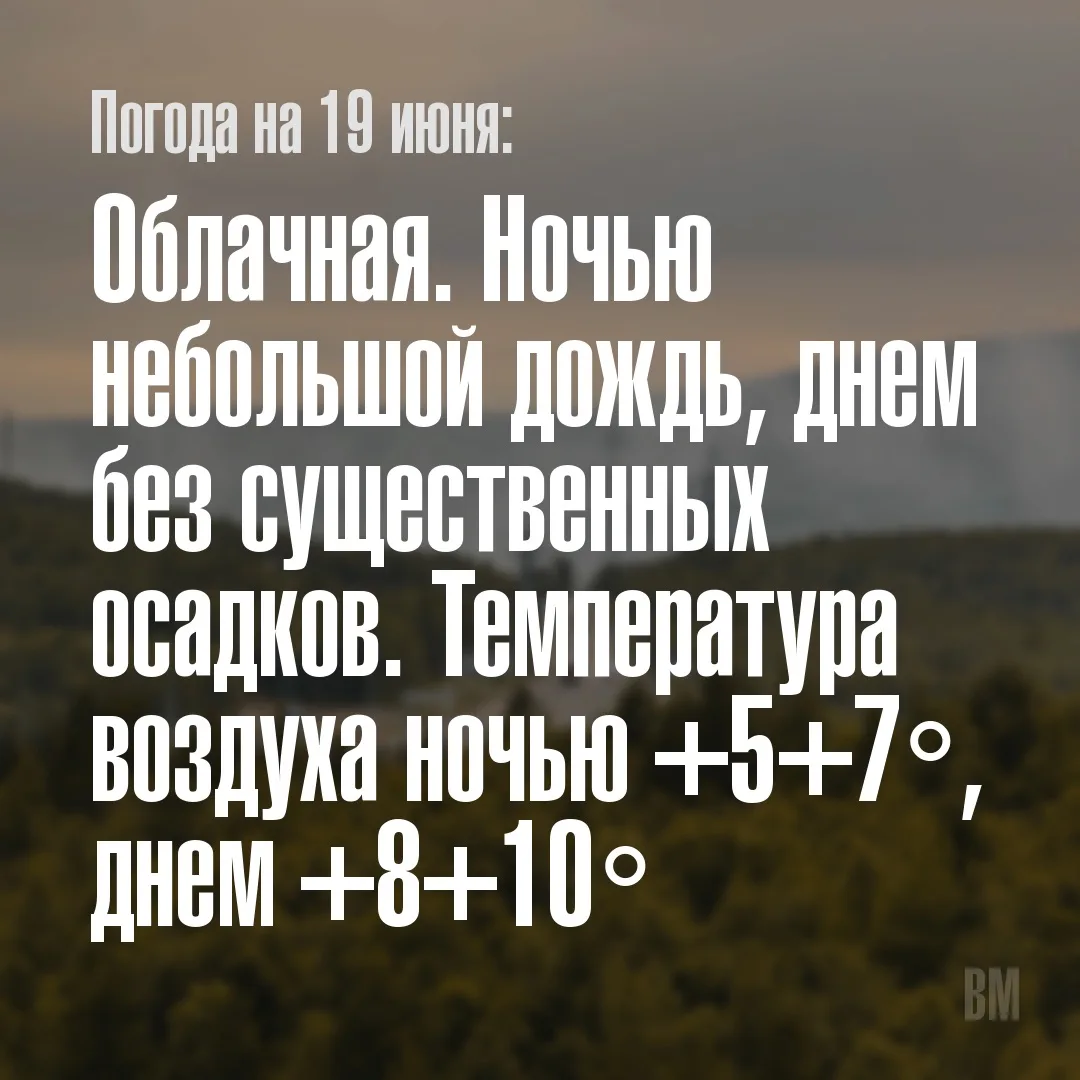 🌡️ Погода в Мурманске на 19 июня
