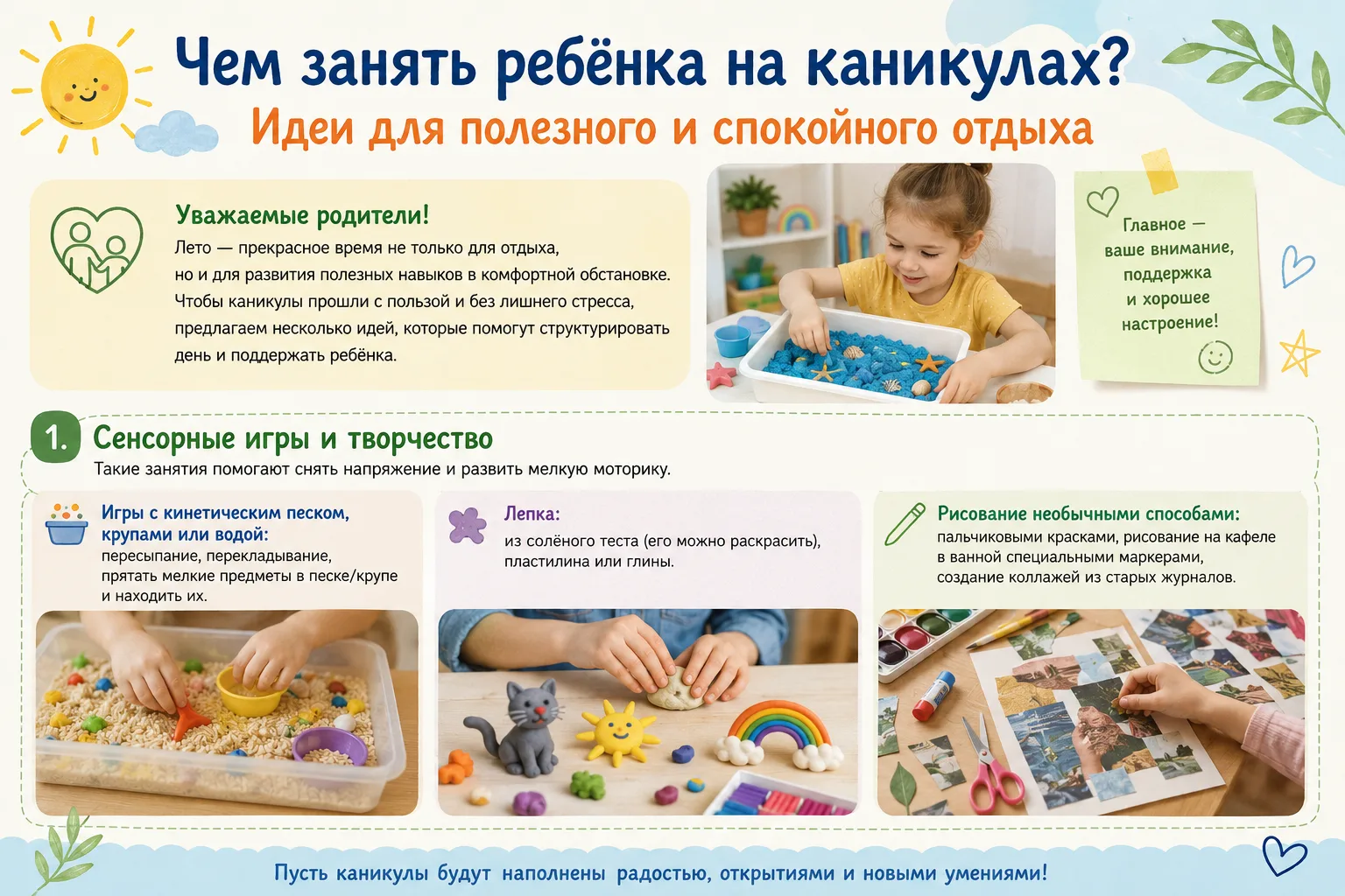 Чем занять ребёнка на каникулах? Идеи для полезного и спокойного отдыха младшим школьникам

Уважаемы