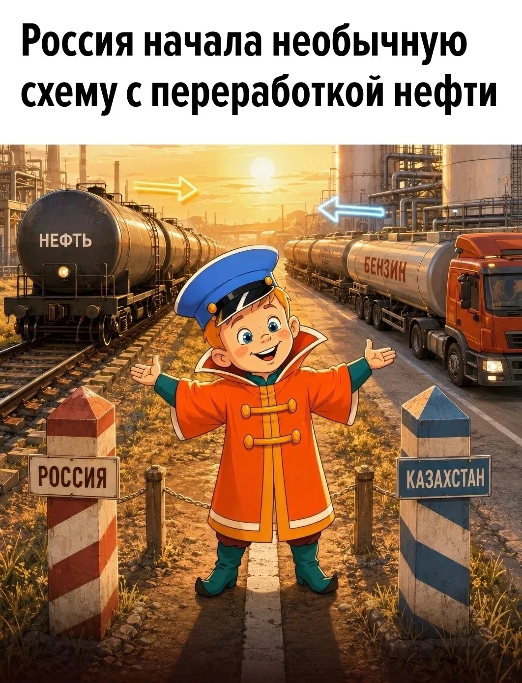 Россия планирует отправлять сырую нефть в Казахстан для переработки с последующим возвр...