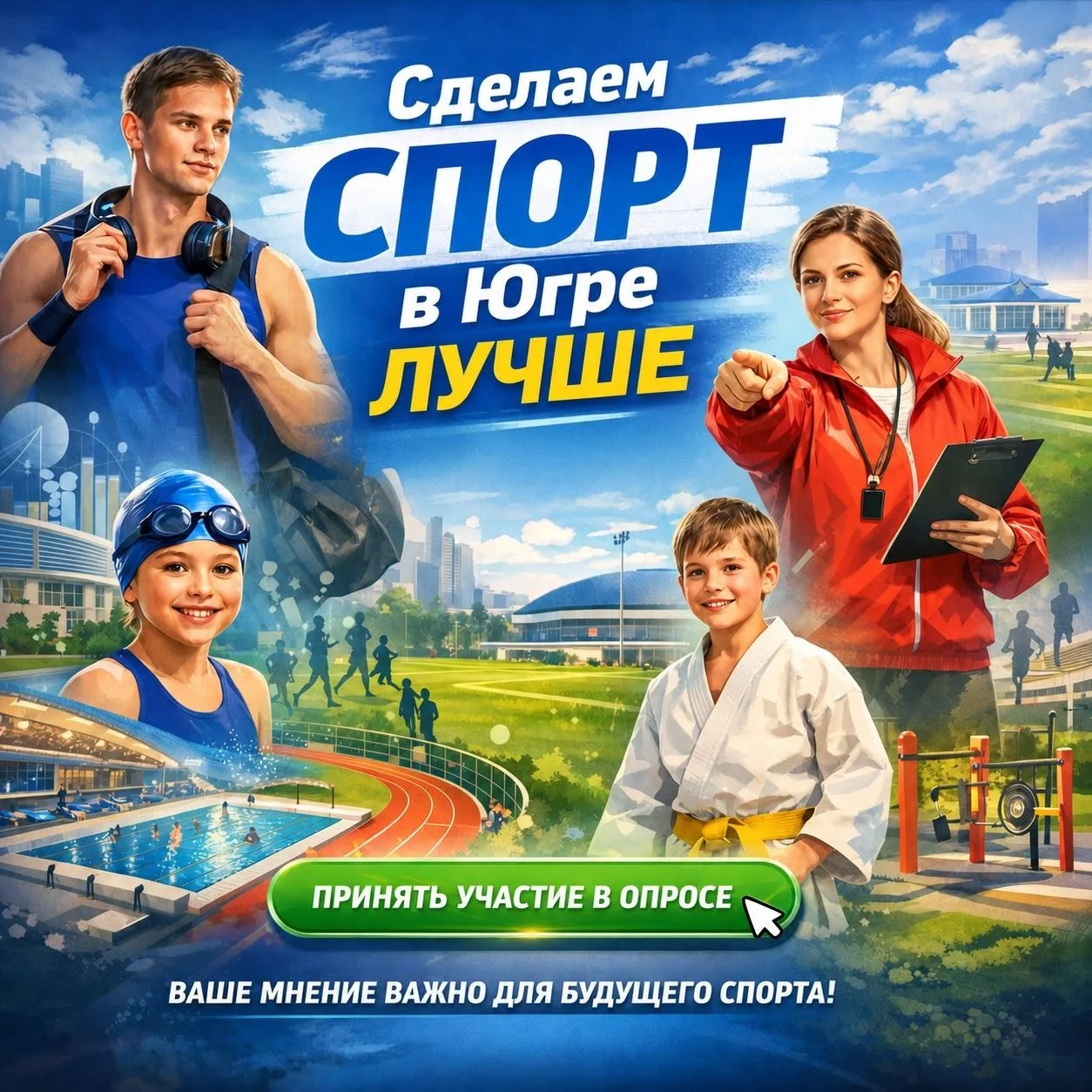 Уважаемые югорчане! Спортсмены, тренеры, педагоги, родители будущих чемпионов и просто ...