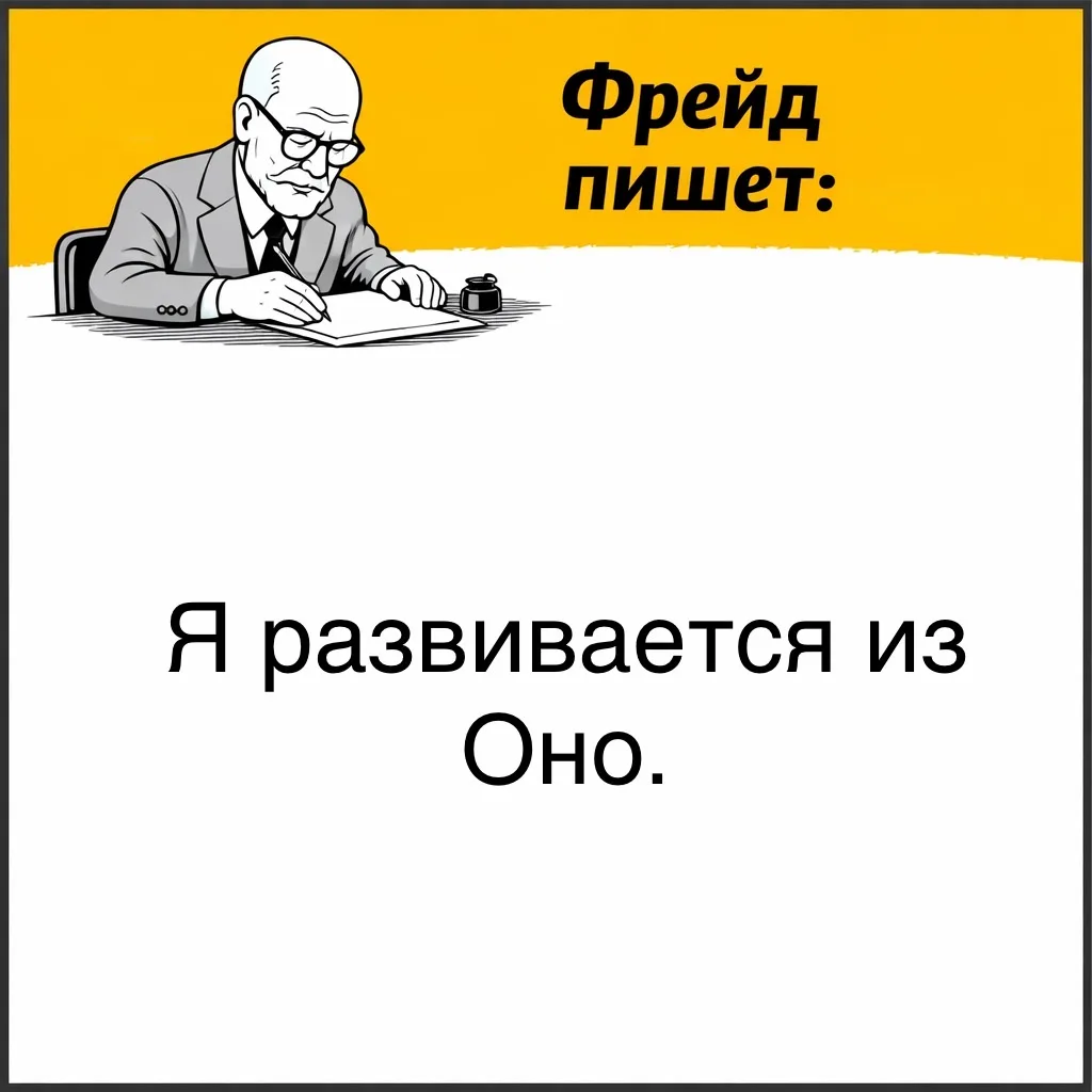 С точки зрения Фрейда, Я не является исходной структурой психики. Оно формируется постепенно, как ре