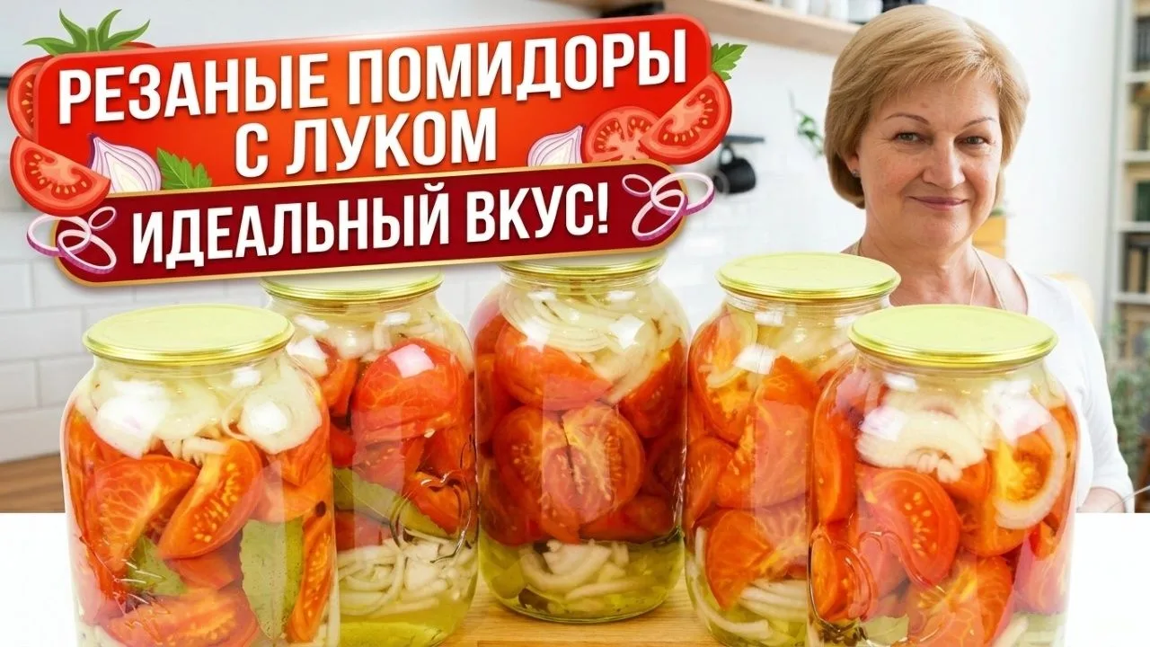 ИДЕАЛЬНЫЙ ВКУС! Крупные помидоры дольками с луком на зиму