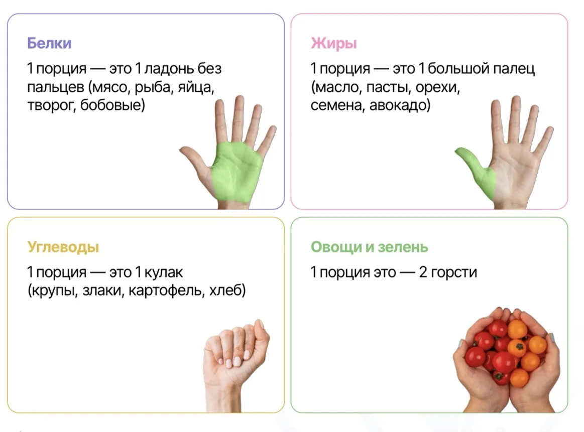 🍽 Правило ладони: как без весов и калькулятора собрать сбалансированную порцию