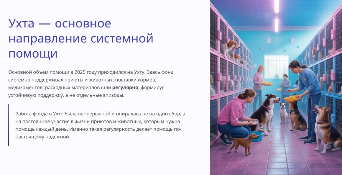 Один из ухтинских благотворительных фондов направил в прошлом году на помощь бездомным ...