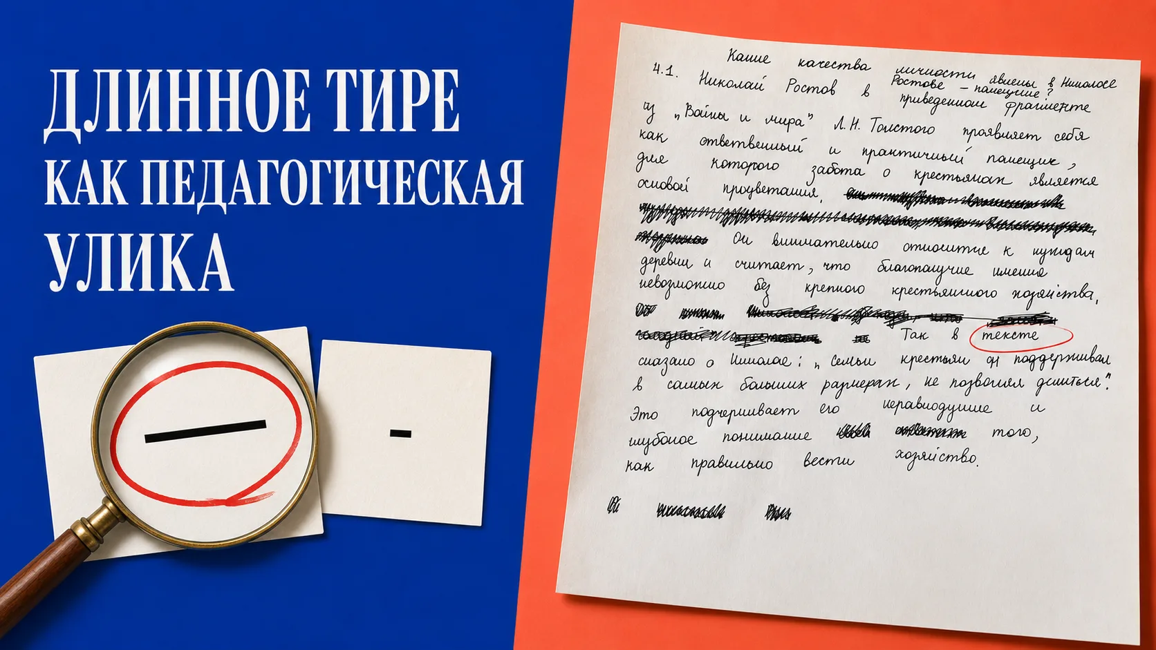 ДЛИННОЕ ТИРЕ КАК ПЕДАГОГИЧЕСКАЯ УЛИКА