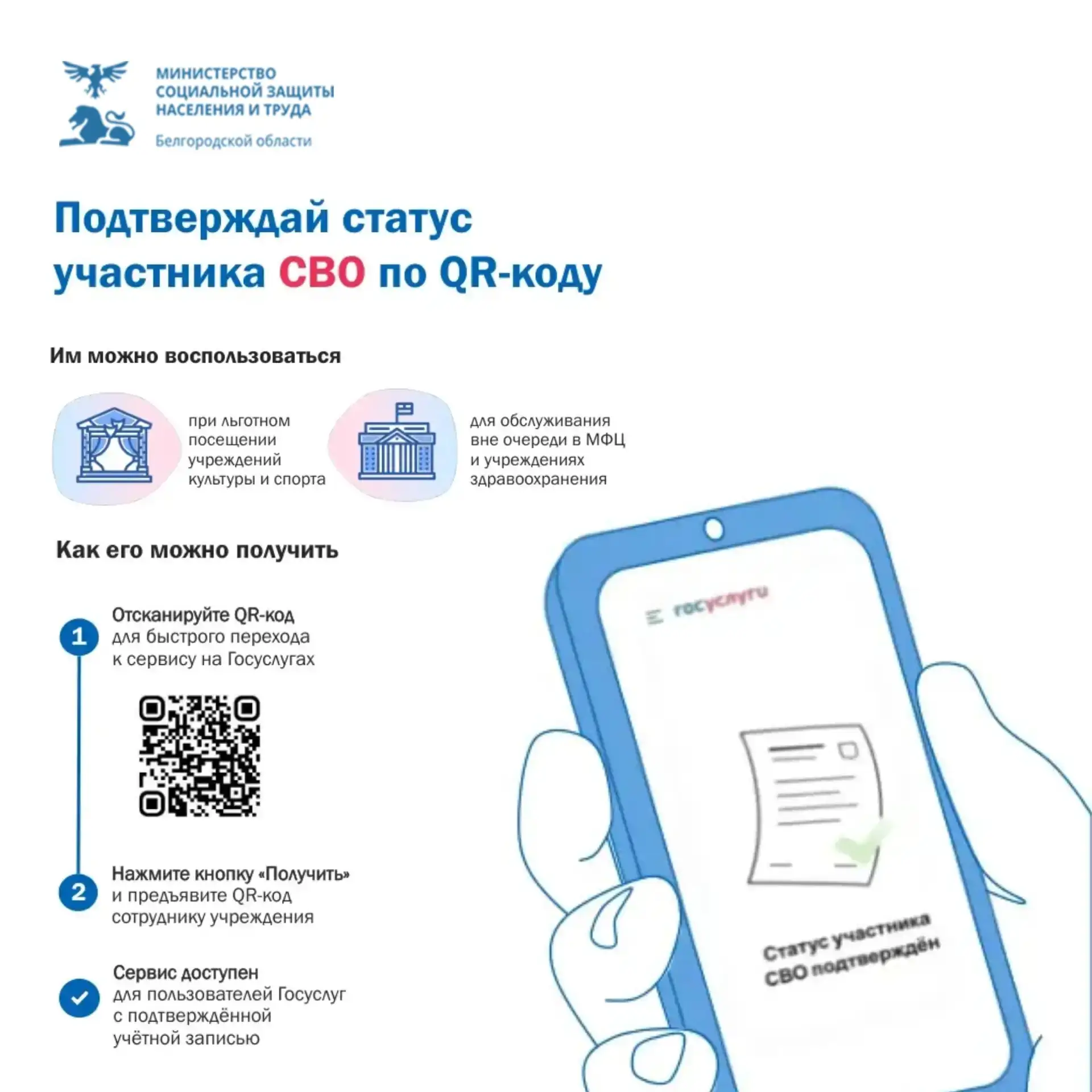 Участники СВО могут быстро подтвердить свой статус — с помощью QR‑кода