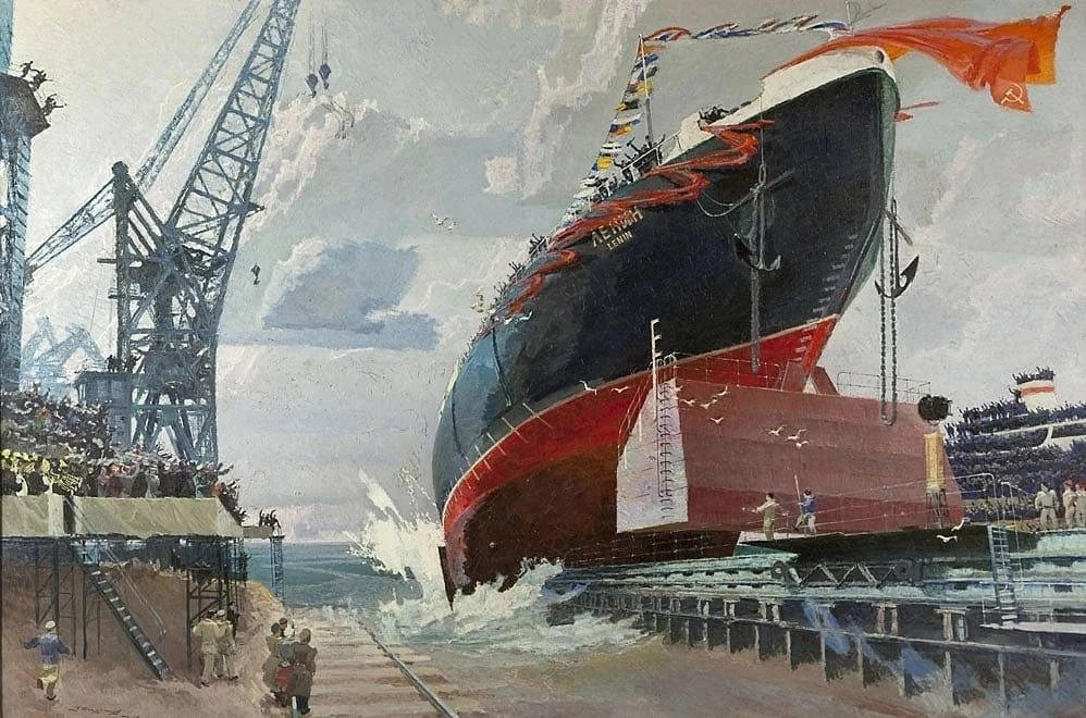 «Спуск на воду атомного ледокола "Ленин"», 1959-60 гг.