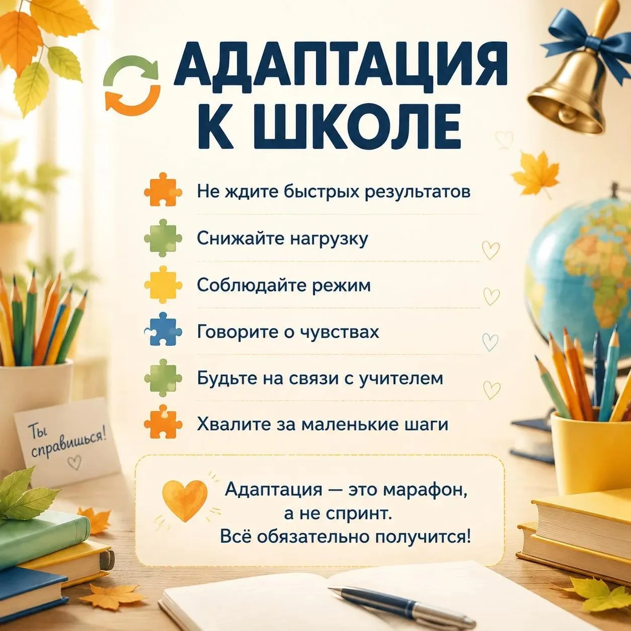 🔄 Адаптация к школе: первые дни и недели
