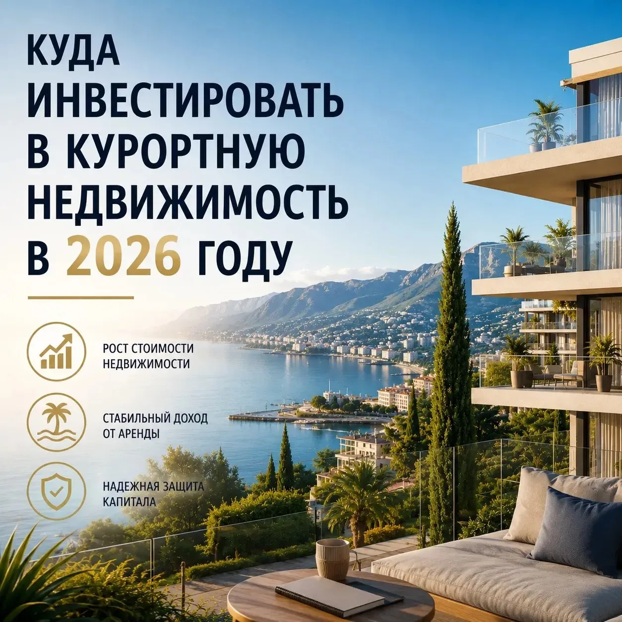 📍Ценовая политика по локациям: куда инвестировать в 2026 году.   Рынок курортной недвижимости Юга — 