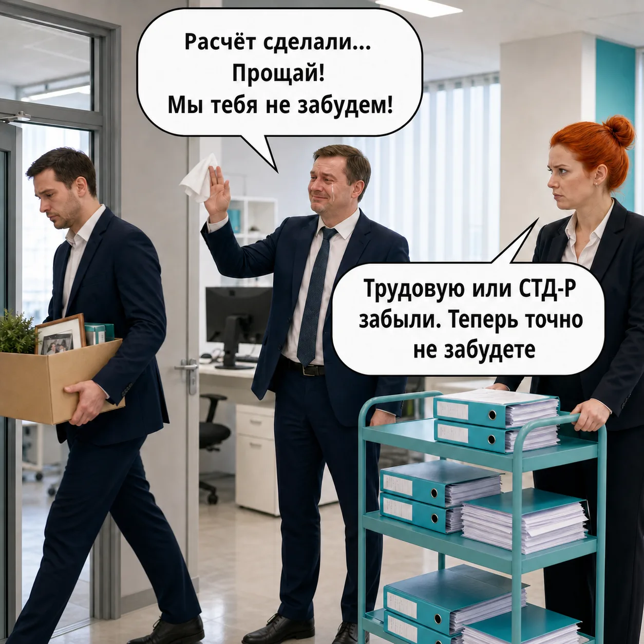 Попрощаться успели. Документы выдать забыли.