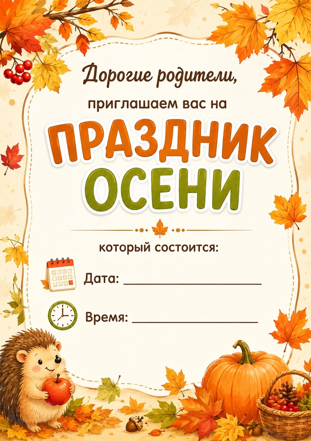 Шаблон афиши ко Дню Осени