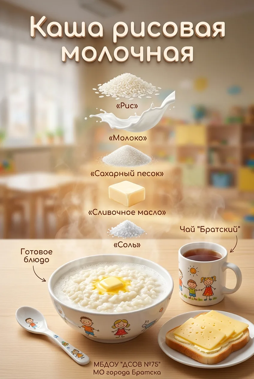 🍚 Рисовая молочная каша — отличный завтрак для малышей!

Она легко усваивается, не вызывает аллерги