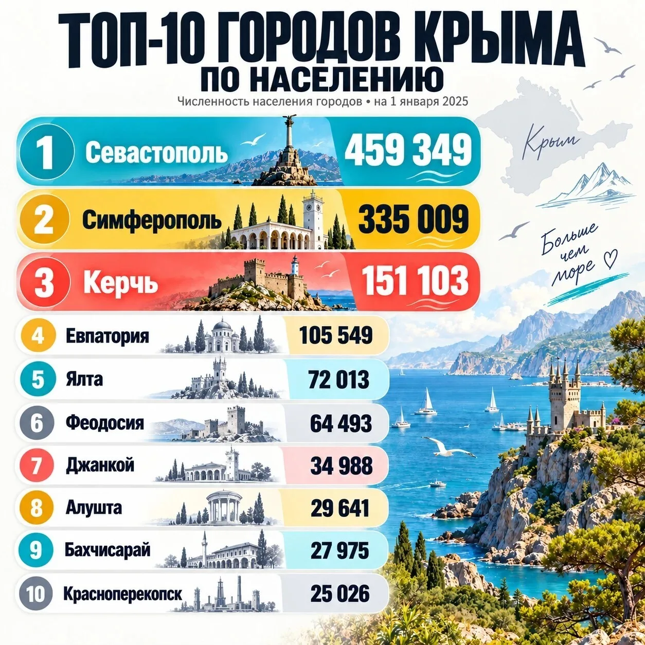 ❤️ «Больше чем море»: Крым в цифрах  🌊