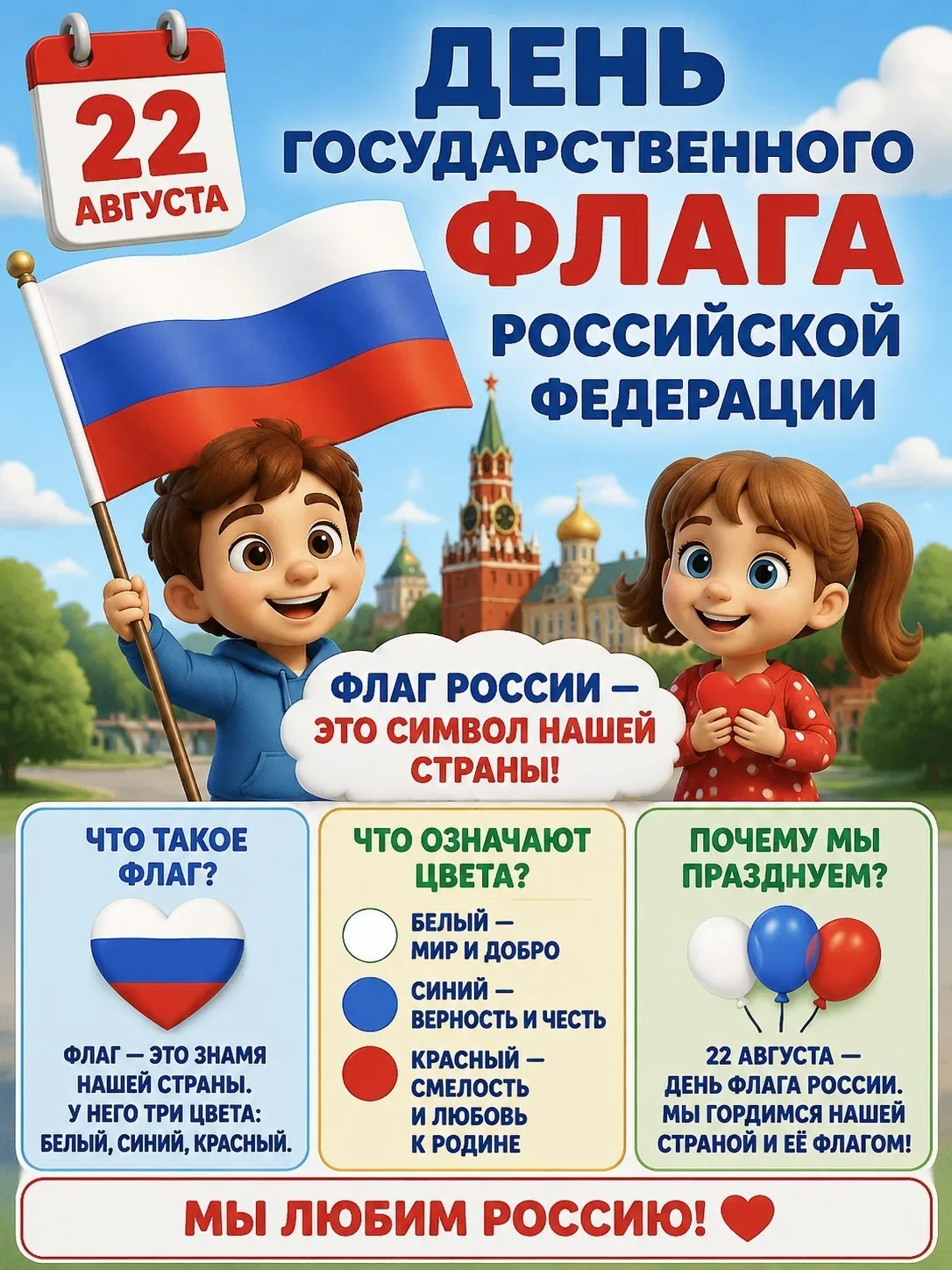 🇷🇺 22 августа — День Государственного флага России! А вы знали, что…