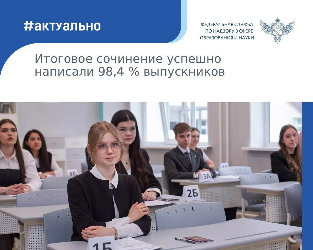 📝 Итоговое сочинение в основной день 3 декабря успешно написали 98,4 % выпускников, пр...