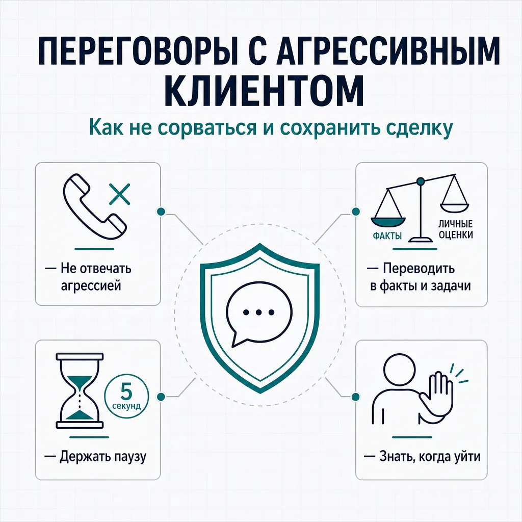 Как вести переговоры с агрессивным клиентом и не сорваться  Клиент повышает голос. Перебивает. Требу