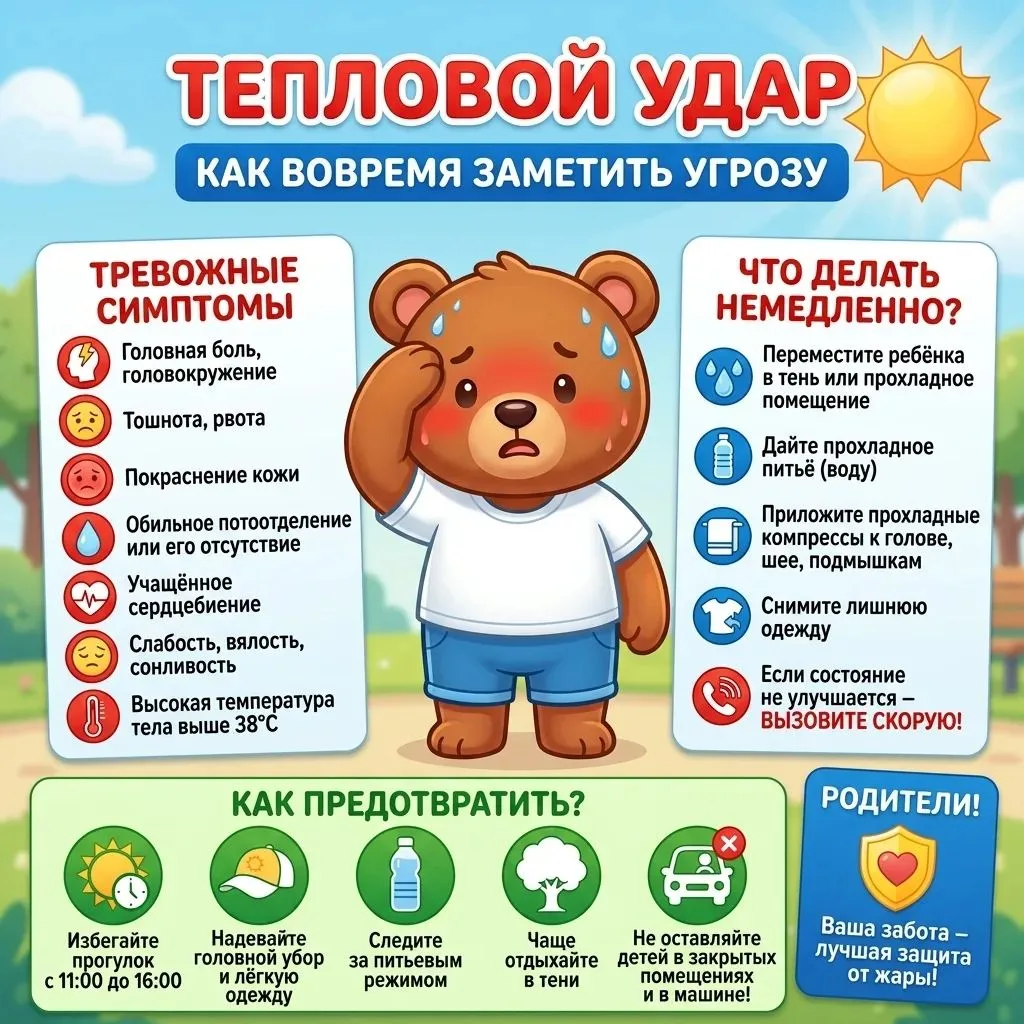 ☀️ ВНИМАНИЕ: ЖАРА! КАК ЗАЩИТИТЬ МАЛЫША ОТ ПЕРЕГРЕВА 🌡️🚫

Уважаемые родители! Столбик термометра по