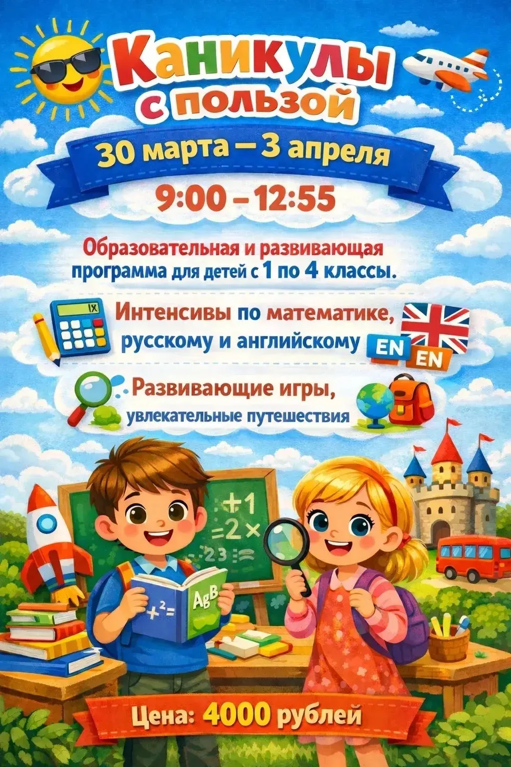 Каникулы с пользой в лагере «Непоседы»!  Дорогие родители и ребята!  Устали от скучных каникул? Хоти