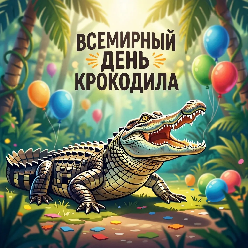 17 июня- Всемирный день крокодила 🐊
🐊 Крокодилы — древние существа: они живут на Земле около 240 м
