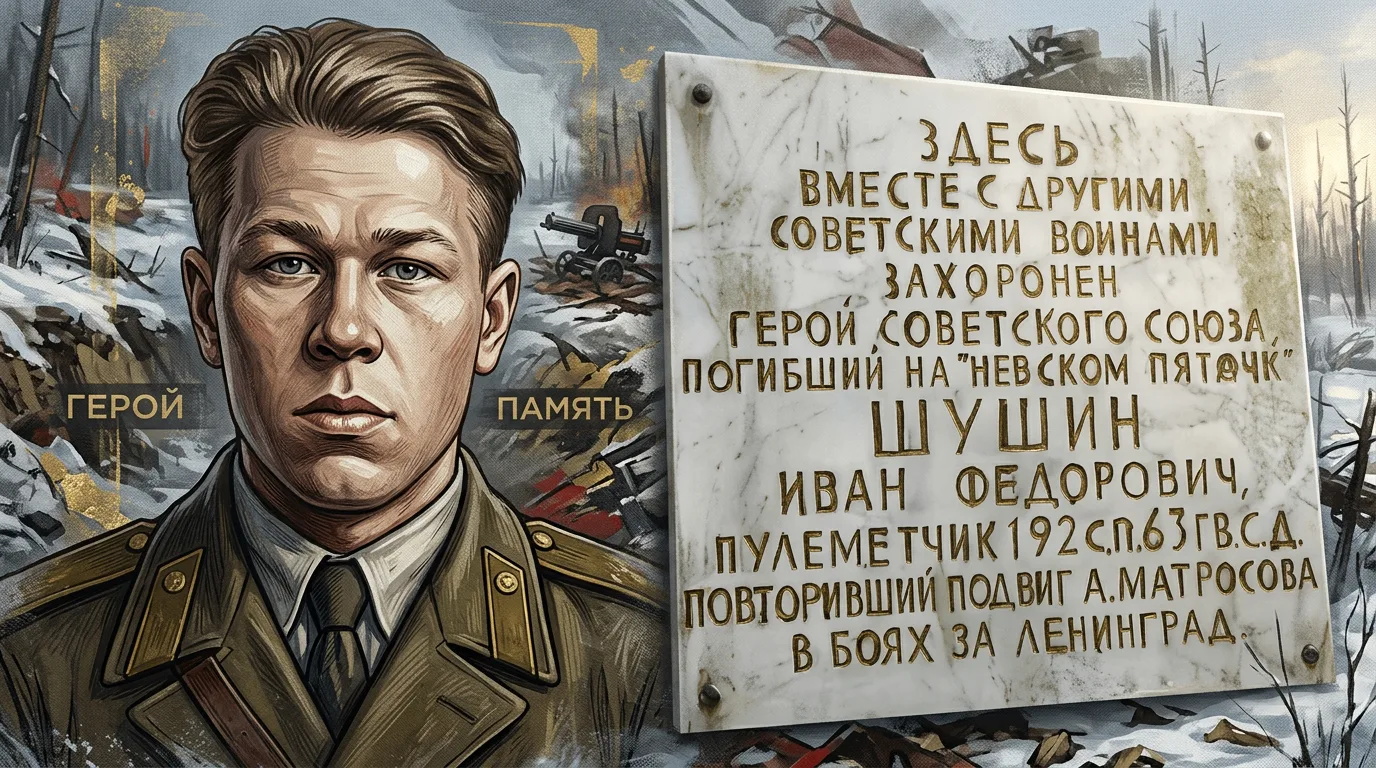 24 июля 1943 года. Подвиг Ивана Шушина — в бою у ст. Мга, вступив в рукопашную, накрыл собой немецки