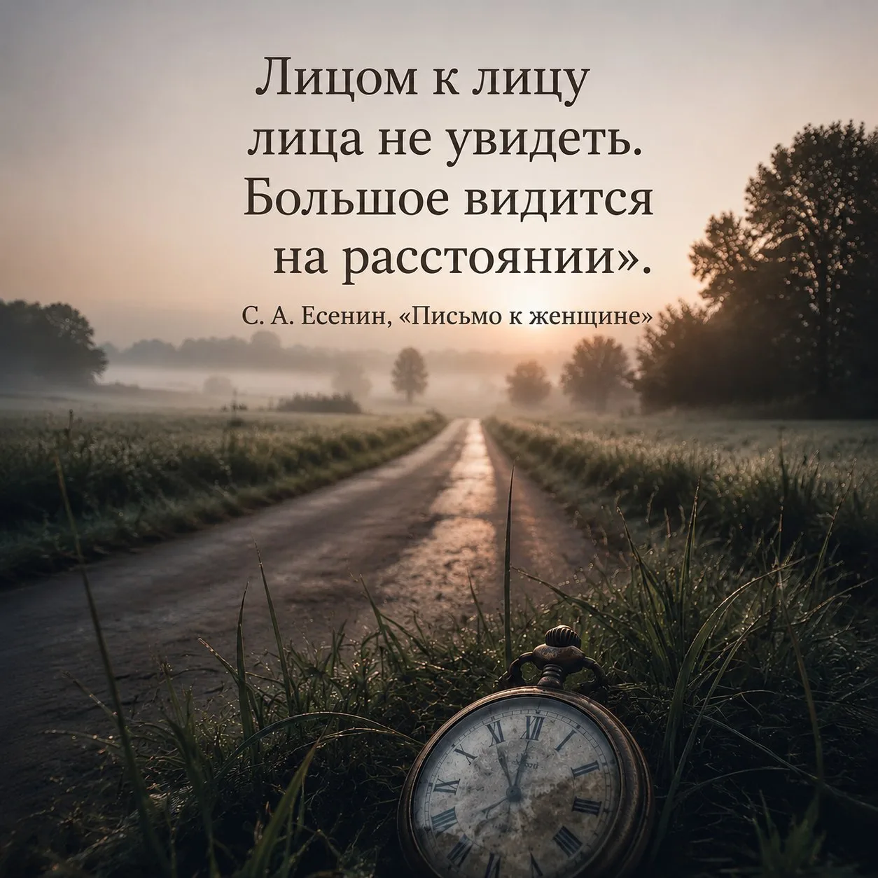 Лицом к лицу лица не увидать.
Большое видится на расстоянии.
📚С. А. Есенин, «Письмо к женщине»

#му