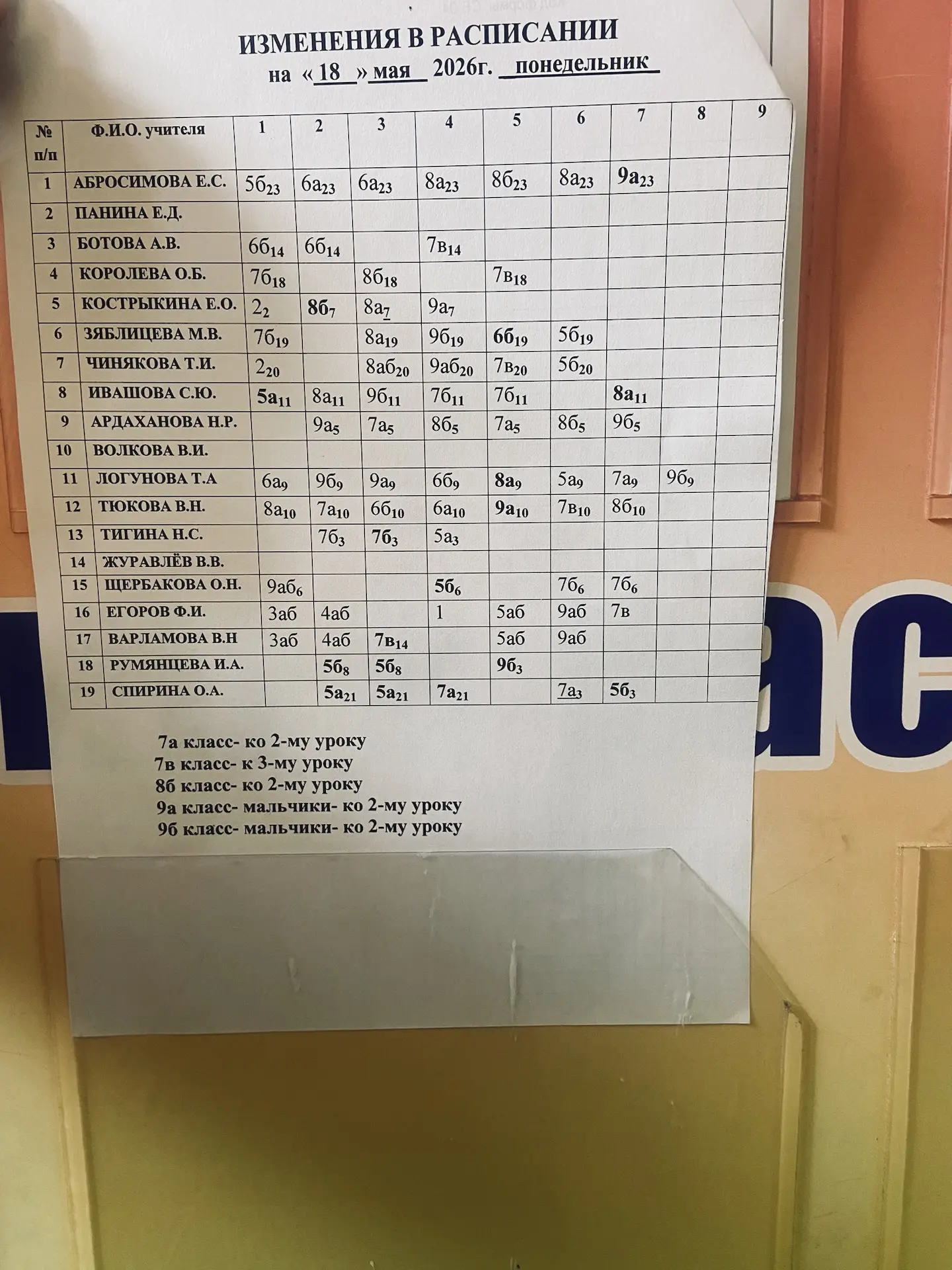#расписание