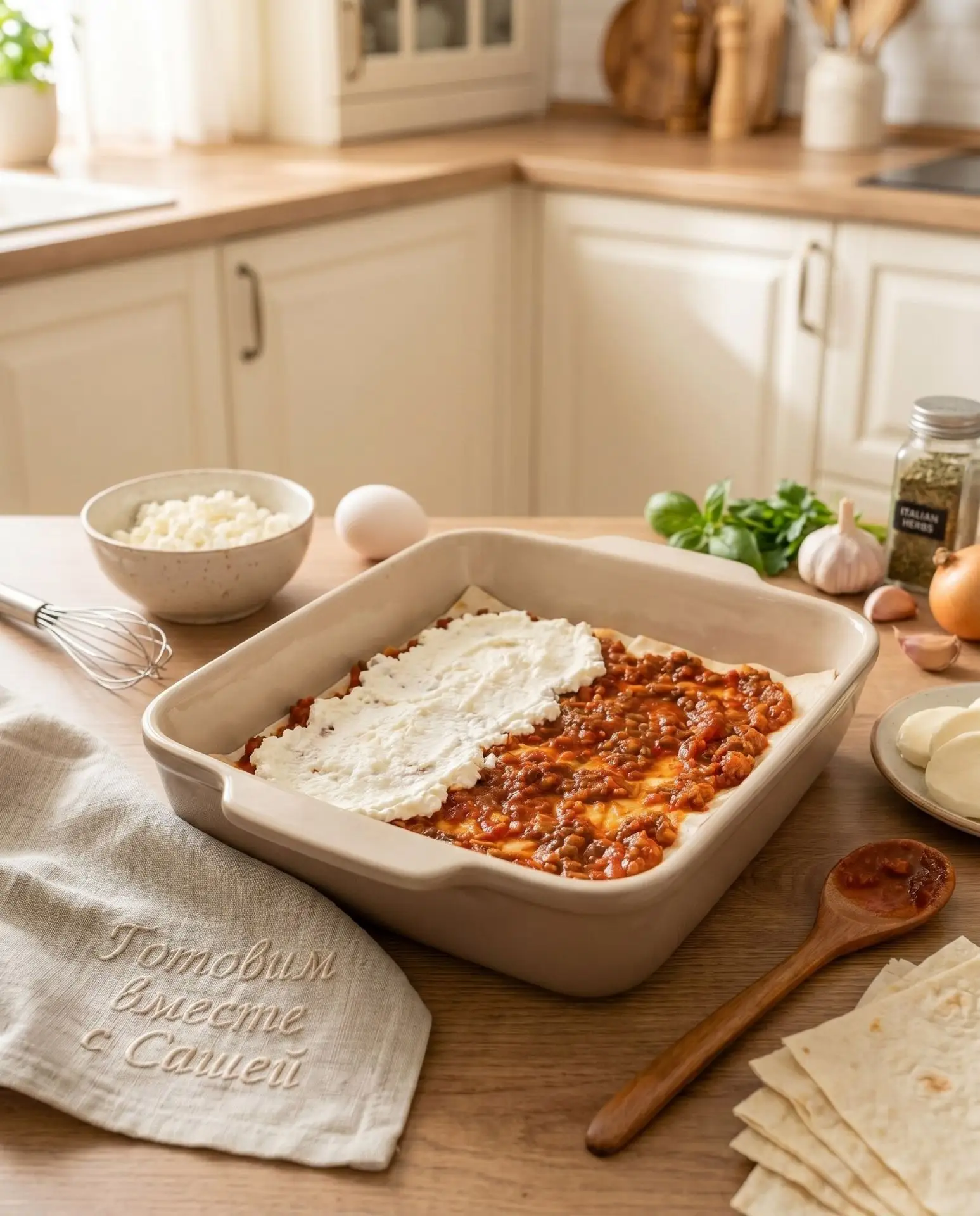 Ленивая лазанья в лаваше «ТВОРОГ В ЗАСАДЕ»🍝🧀

После вчерашней творожной шарлотки у нас осталось по
