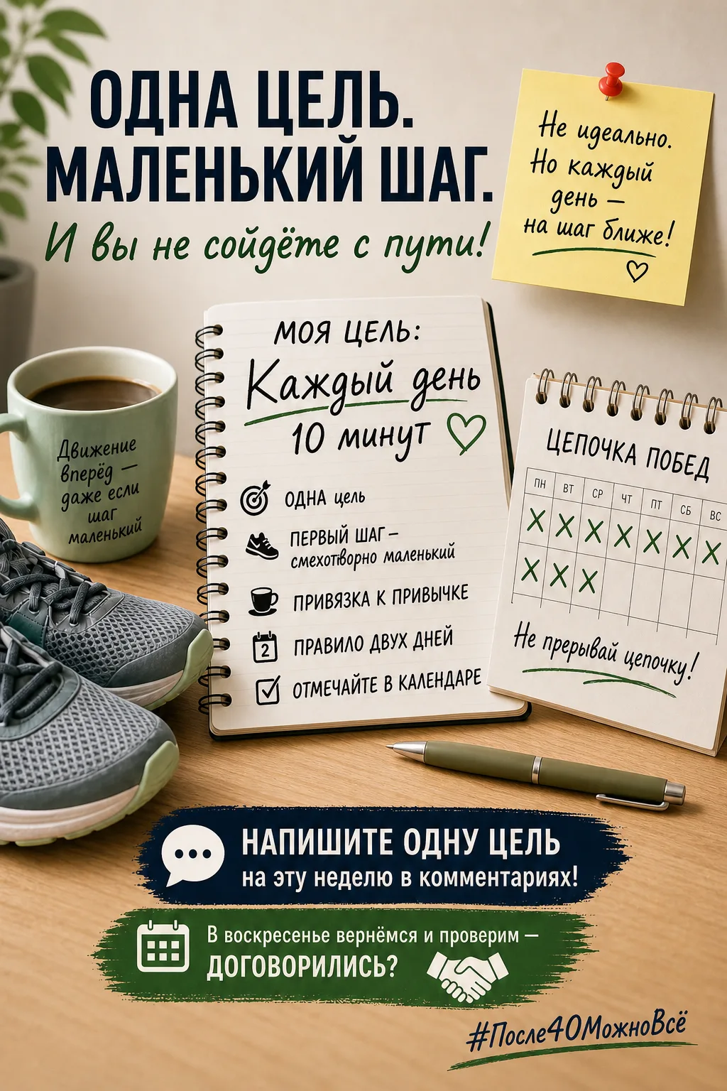 Вы бросаете цели через 3 дня? Я тоже. Давайте иначе