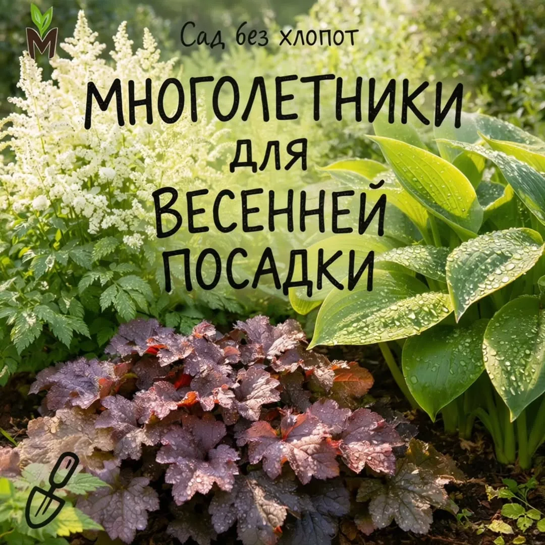 Многолетники для весенней посадки 🌿

Подойдут 👇

• Астильба — для тени и влажной почвы
• Гейхера —
