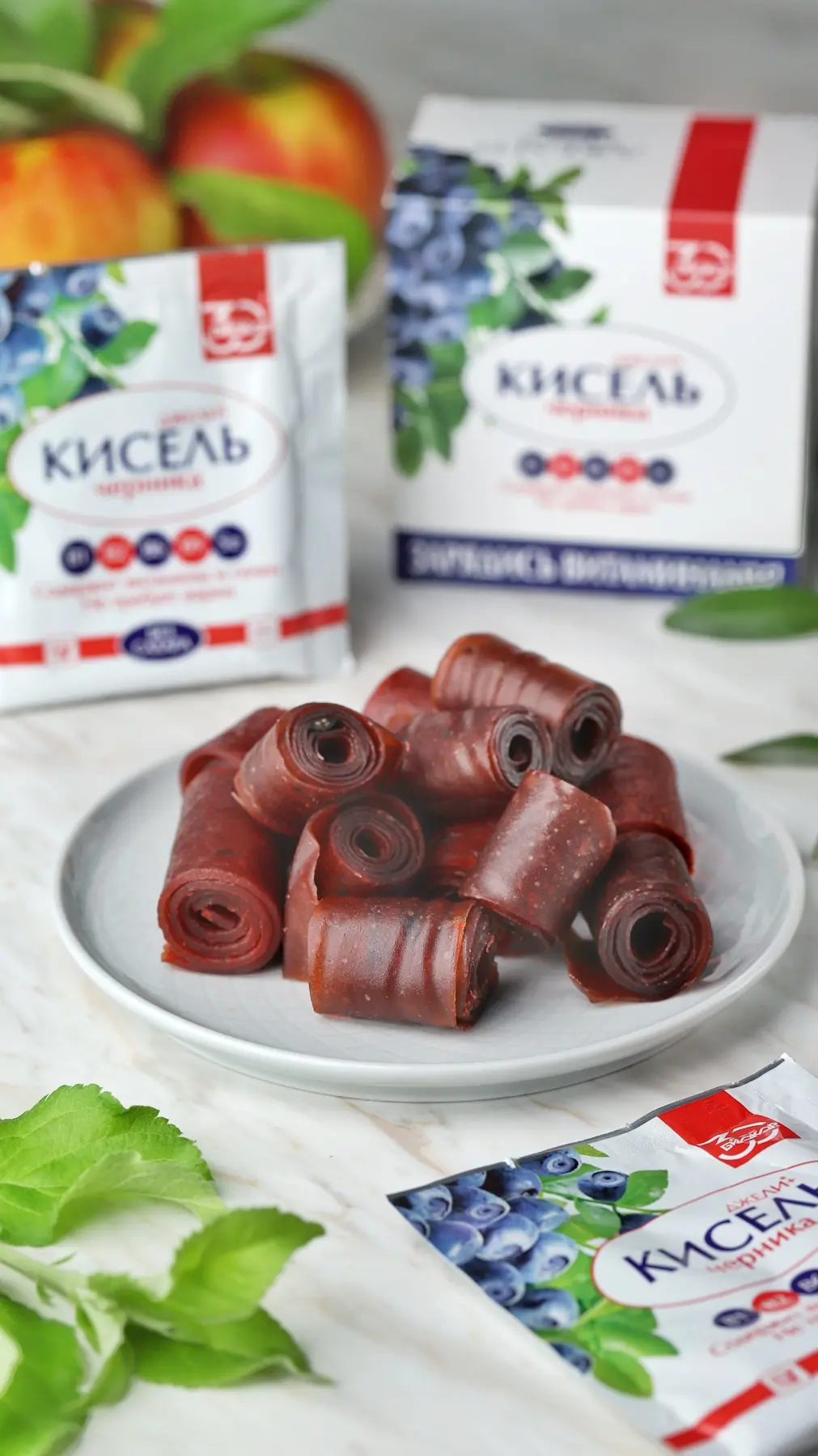 Яблочная пастила с черничным киселем Джели+ Биокор