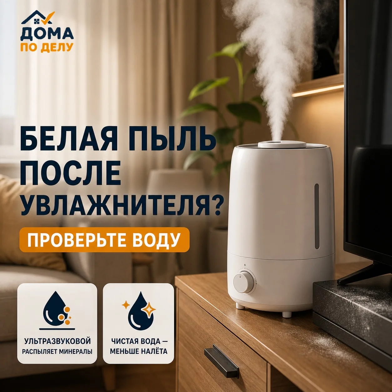🚰 Налили воду из-под крана — и на мебели появилась белая пыль
