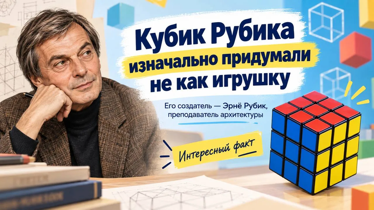 🧩 А вы знали, что Кубик Рубика изначально вообще не задумывался как игрушка?