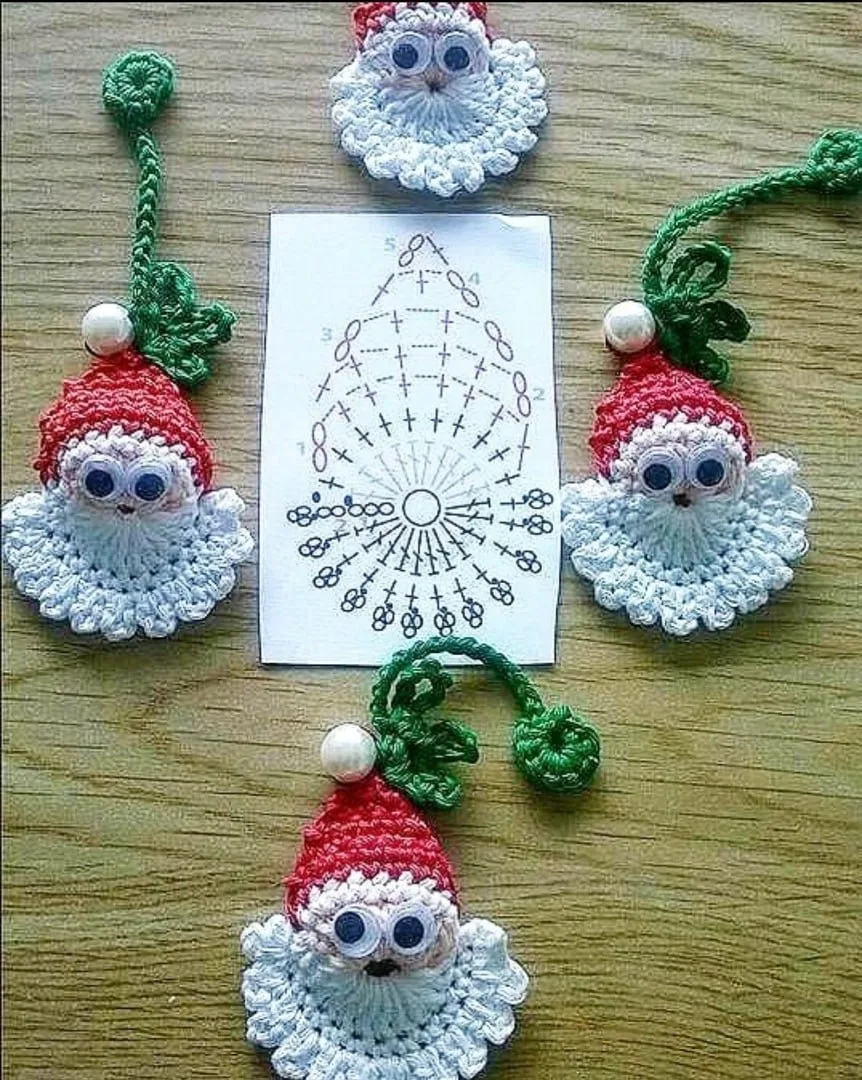 Новогодние украшения крючком🌲