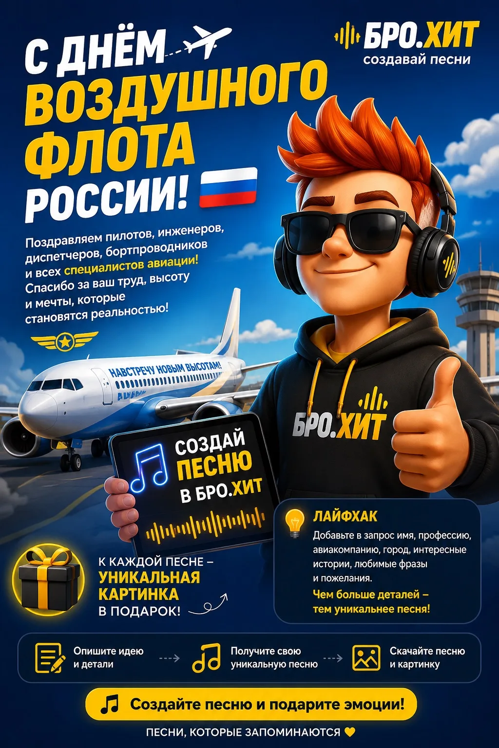 ✈️🇷🇺 С Днём Воздушного Флота России ! Поздравления от БРО.ХИТ