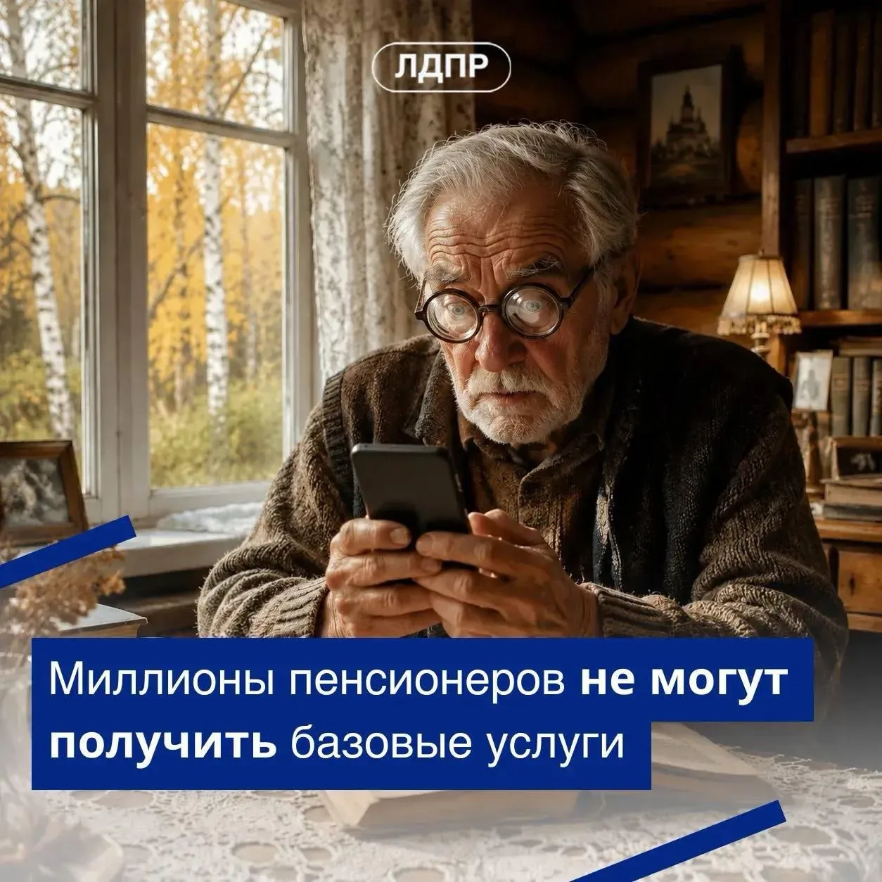 ⚡️ЛДПР предложила закрепить за пенсионерами право получать услуги лично