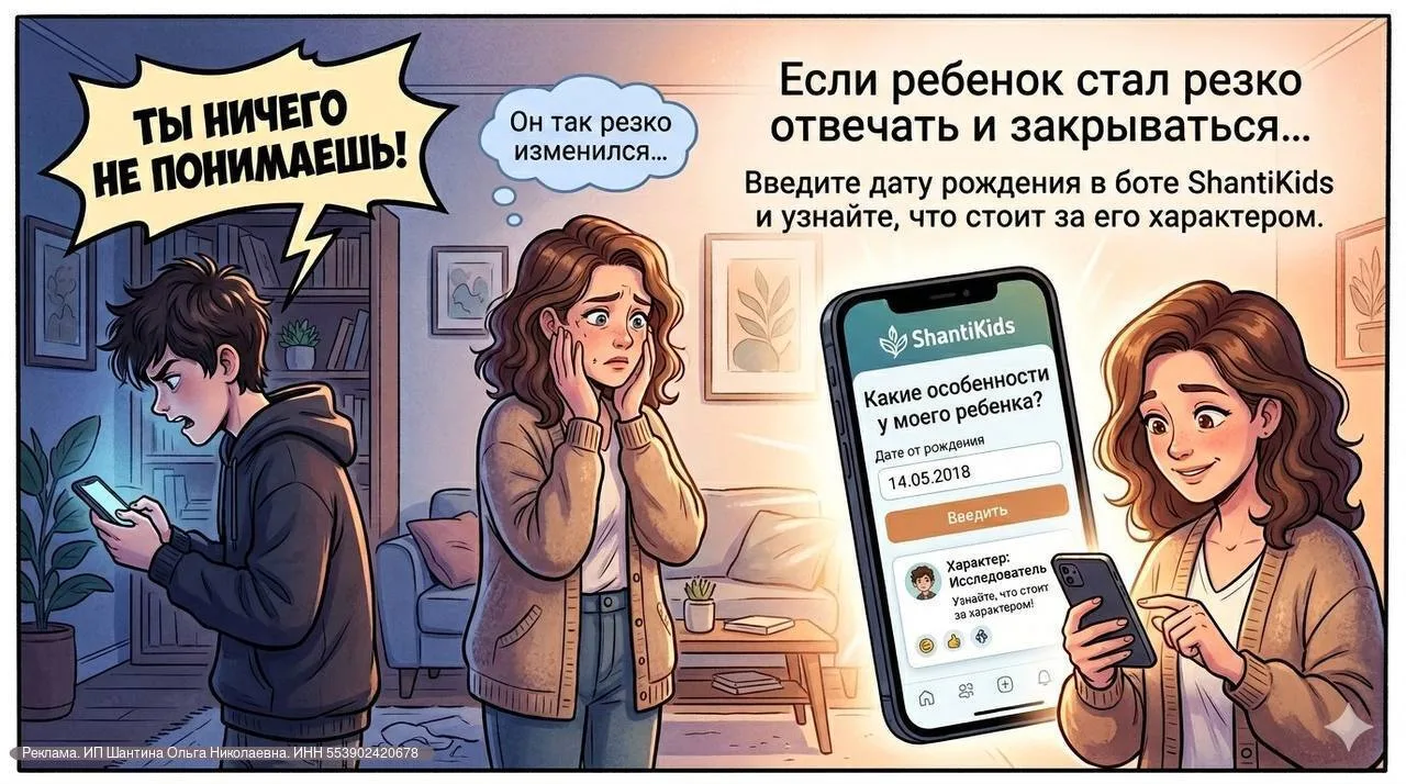 «Ты ничего не понимаешь!» - если ребёнок стал резко отвечать и закрываться, введите дату рождения  и