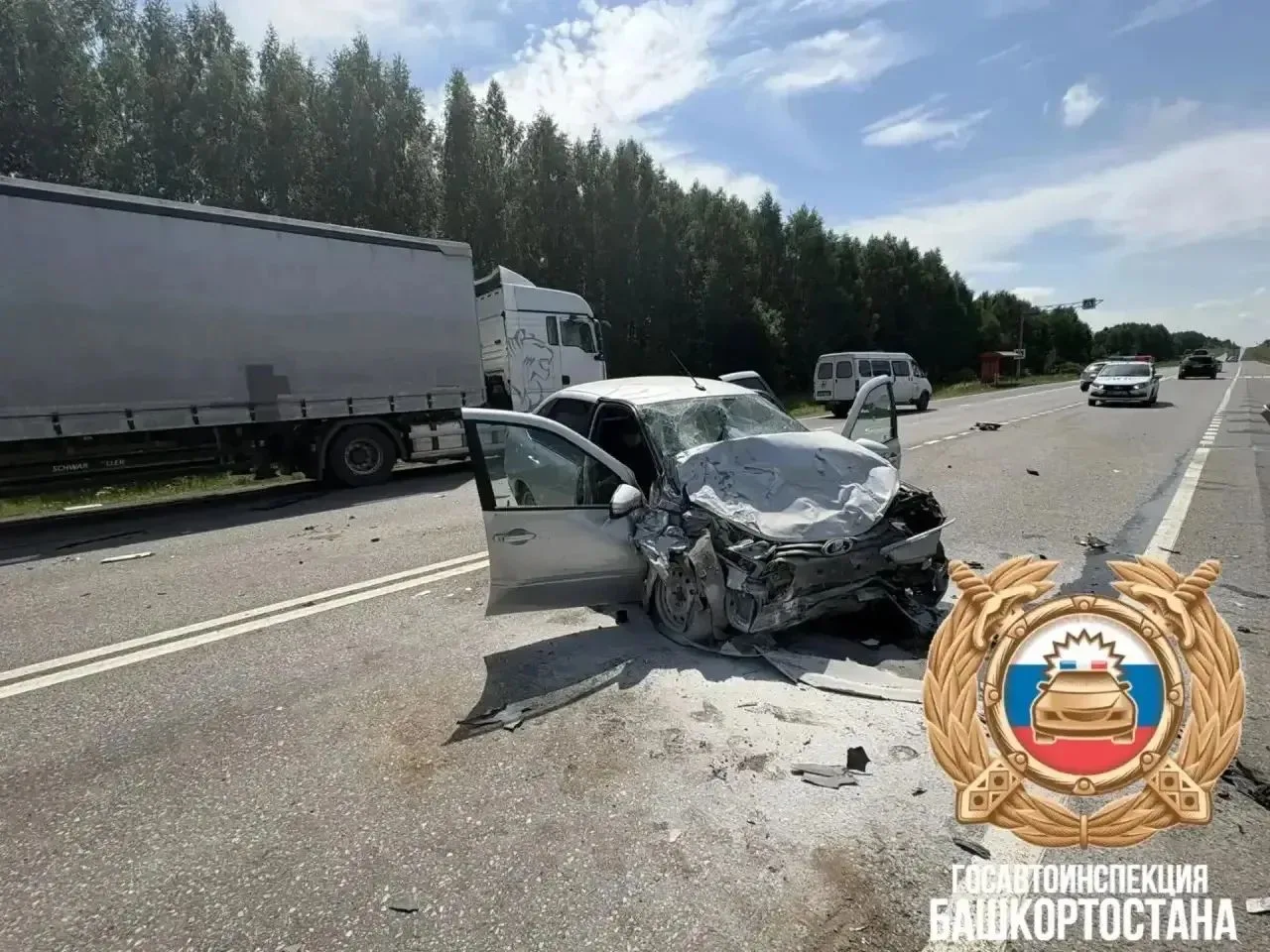 ⚡⚡⚡Тяжёлая авария произошла сегодня днём в Иглинском районе Башкирии на федеральной тра...