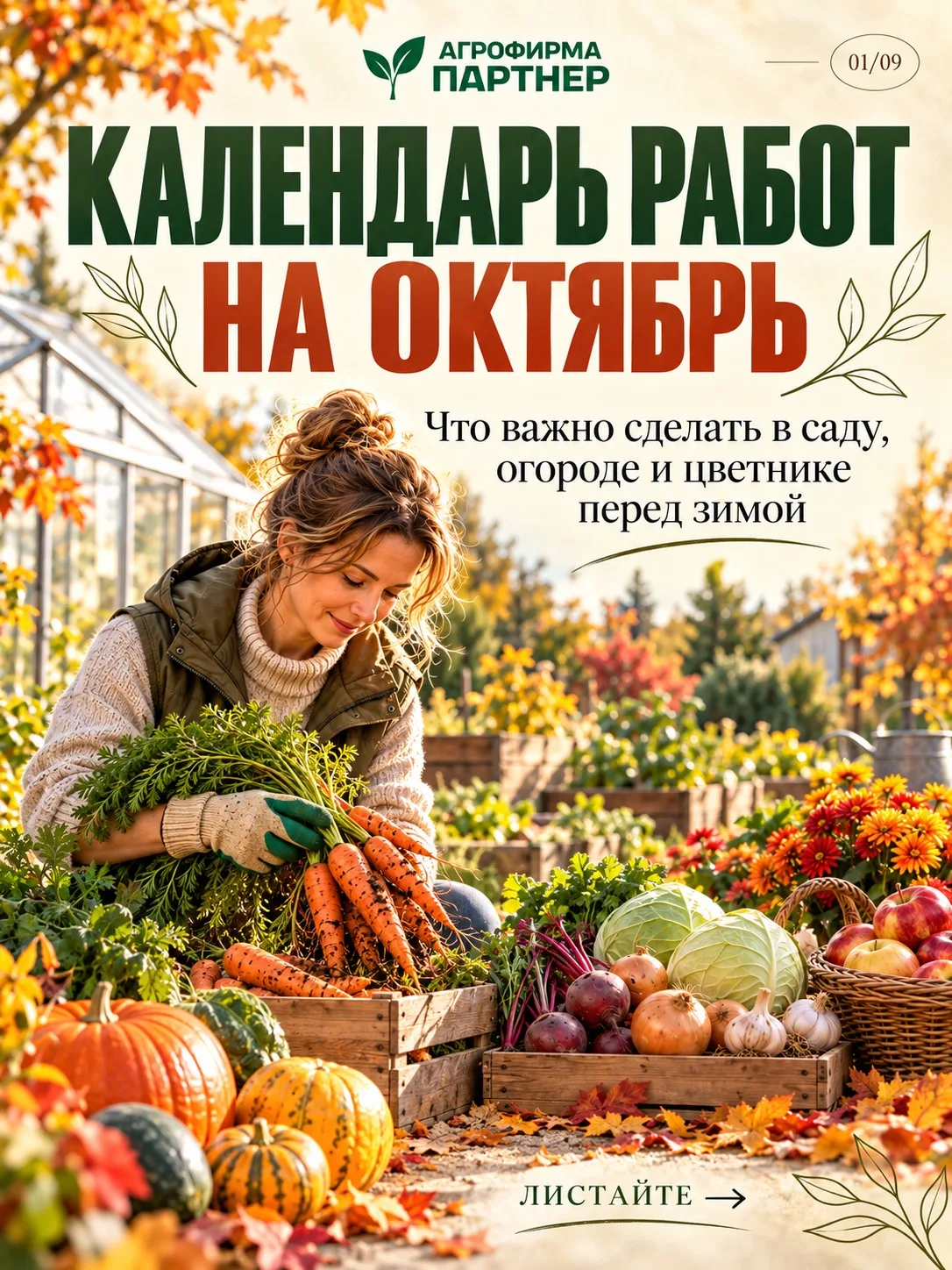 Октябрь — время завершать сезон и готовить сад и огород к зиме 🍂