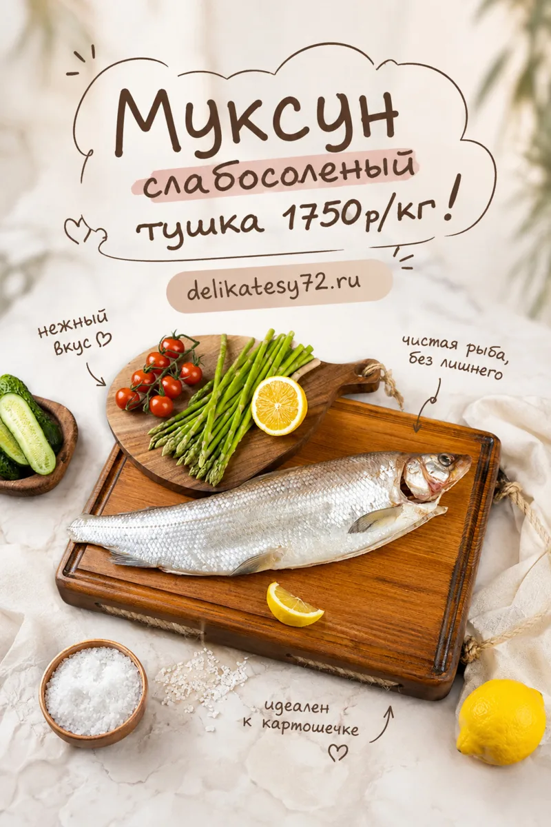 🐟 МУКСУН СЛАБОСОЛЕНЫЙ — НЕЖНЫЙ СЕВЕРНЫЙ ДЕЛИКАТЕС