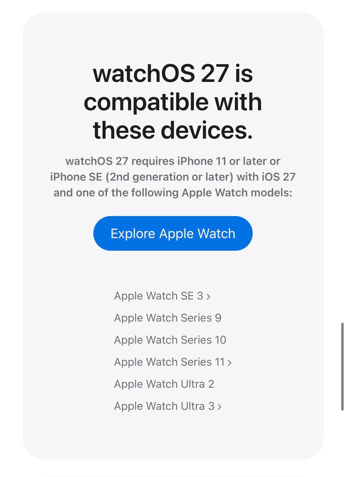 Если вы переживали, что ваши Apple Watch Series 9 не получат watchOS 27, то можете выдохнуть — Apple