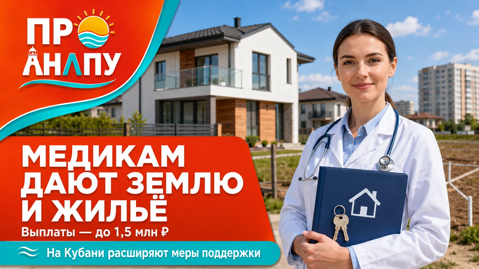 На Кубани врачам дают землю, жильё и выплаты до 1,5 млн рублей