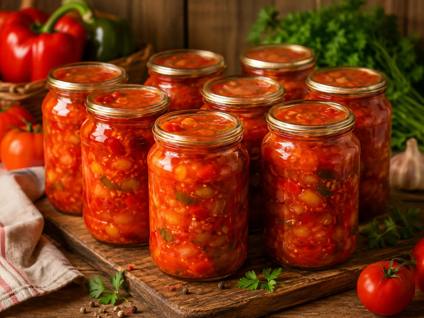 Манжо — болгарский овощной салат

Очень вкусная и ароматная овощная заготовка на зиму. Готовится всё