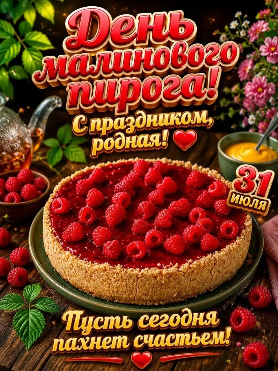 ✨ С Днём малинового пирога! 💐