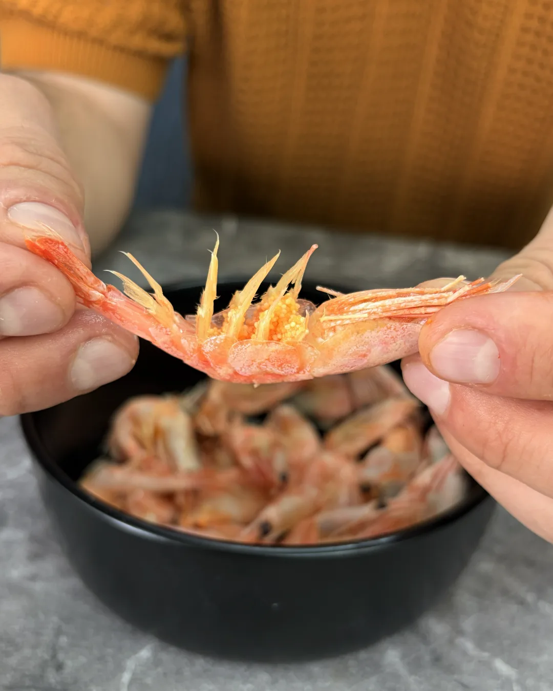 Обедали и захотелось показать какая икорная наша северная креветочка 😍
