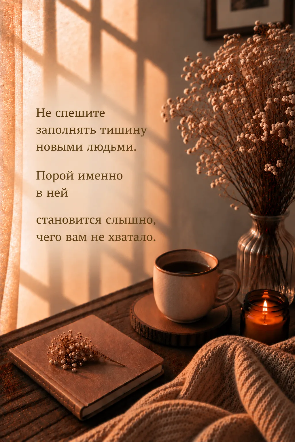Не спешите заполнять тишину новыми людьми. Порой именно в ней становится слышно, чего в...