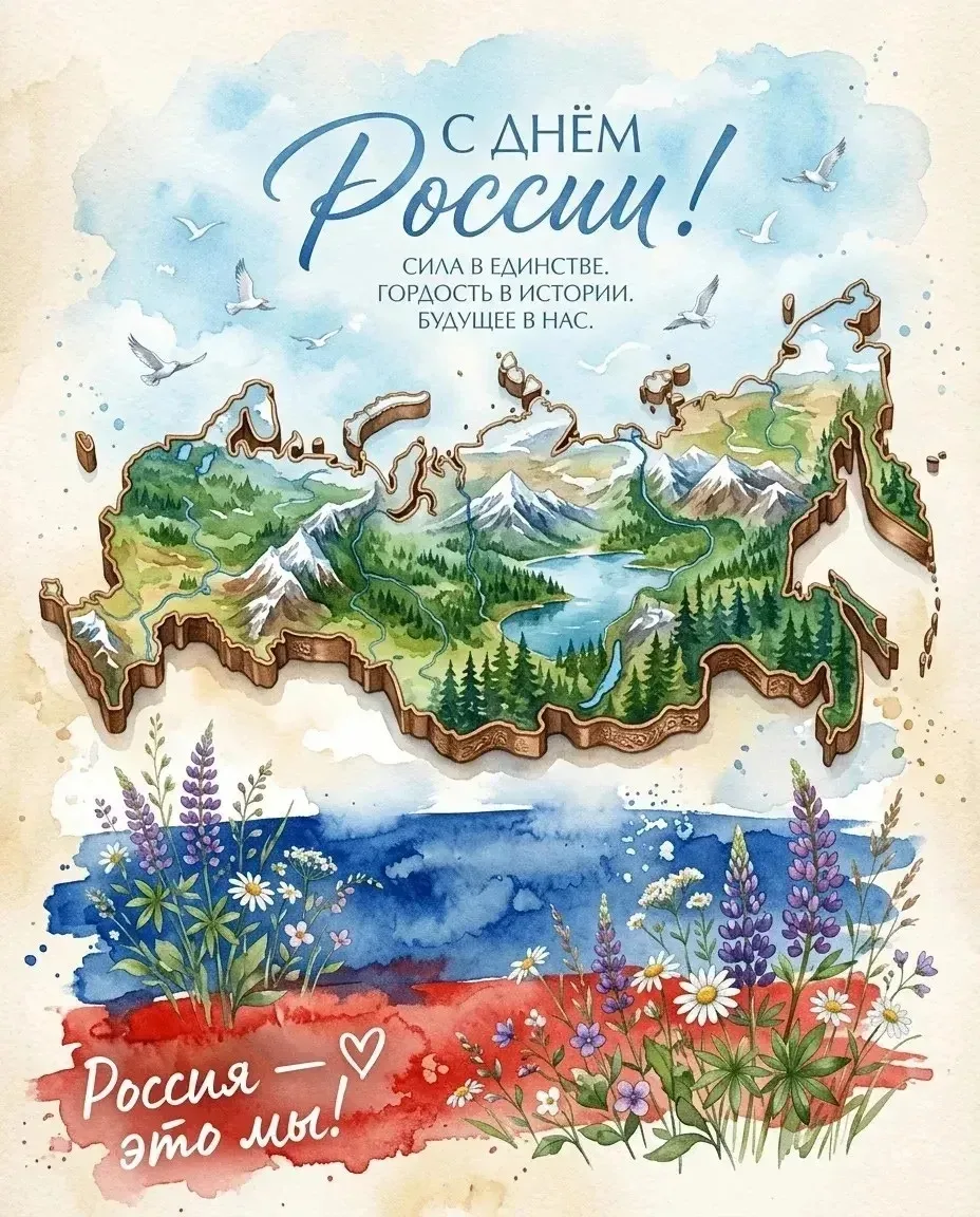 Поздравляем с Днем России!🇷🇺
✨Этот праздник символизирует единство народа, уважение к истории стра