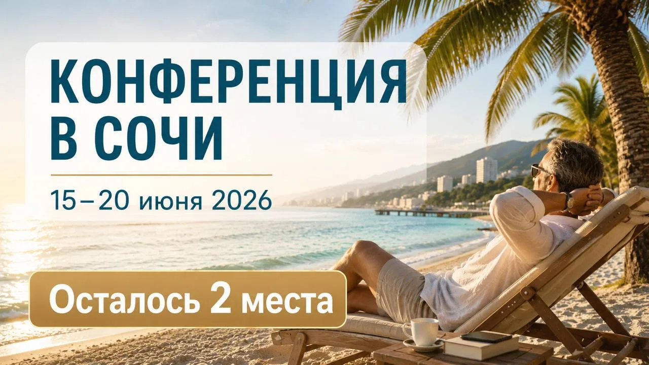 План максимум «Успеть к морю»!

🌊 До конференции — считаные дни. И всего 2 места!

Знаете это чувст