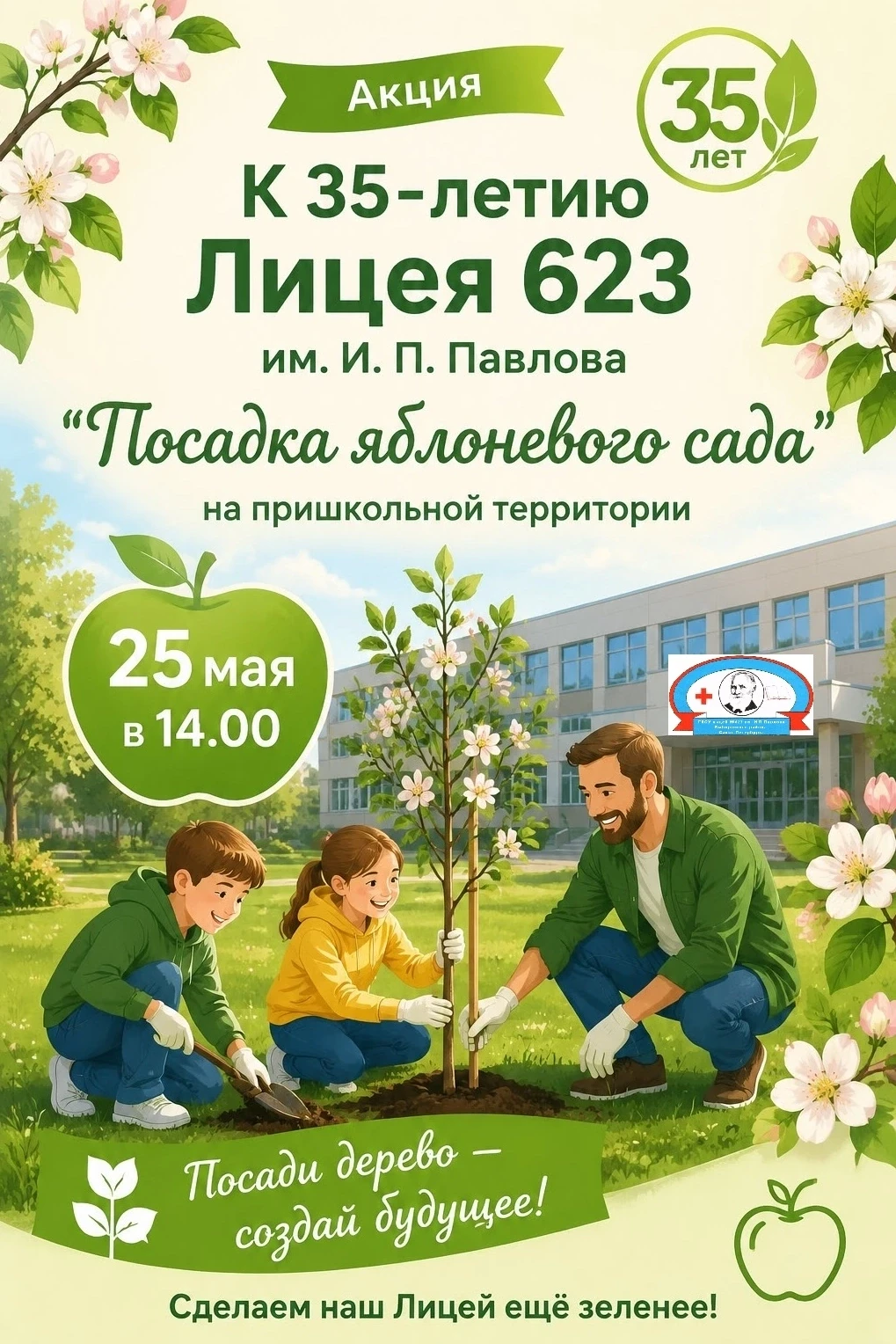 📢 ВНИМАНИЕ! АКЦИЯ «Посадка яблоневого сада к Юбилею Лицея»    Дорогие ученики, учителя и родители!  
