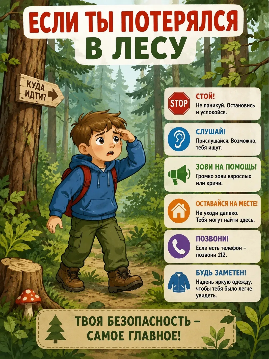 Безопасная среда  🍃 Если ты потерялся в лесу: 6 главных правил  Вот и тепло — солнце, дача, лес рядо