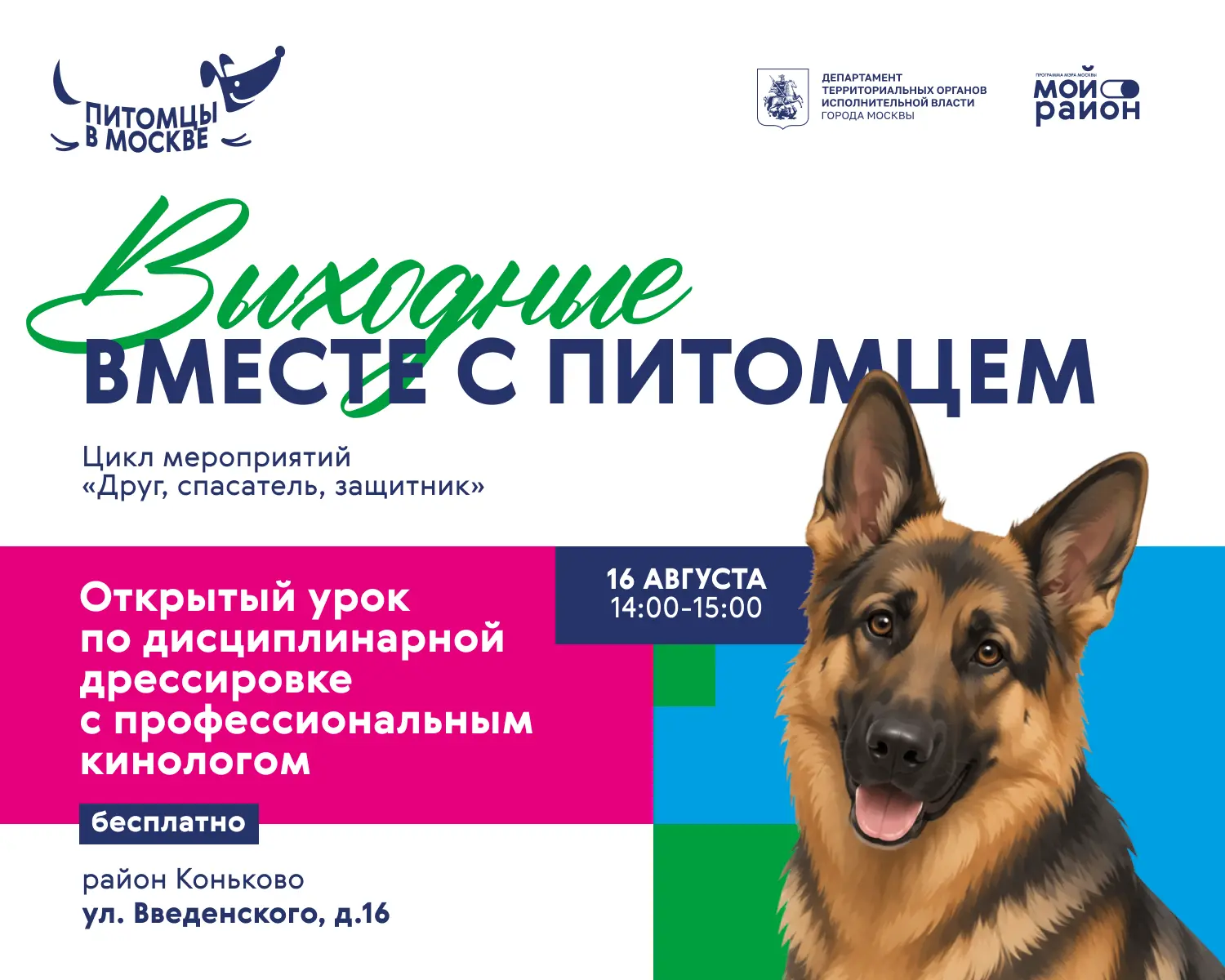 🐾 Открытый урок по дрессировке в районе Коньково